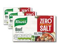 Zero Salt Knorr Stock Cubes Bundle: Beef Stock, 3 Boxes, 8x9g - Premium Beef Stock Cubes for Flavorful Cooking Bundled by The Great British Kitchen