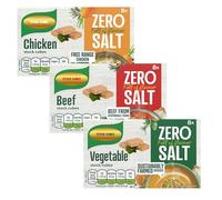 Zero Salt Stock Cubes Bundle: Beef, Chicken & Veggie, 3 x 72 g
