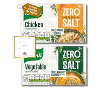 Zero Salt Stock Cubes Gluten Free Bundle of Knorr 1x Vegetables & Chicken Stock Cubes (2x72g) Bundled by The Great British Kitchen