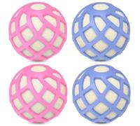 Zero-Shed Dryer Balls - Patented Silicone Guard, Natural Wool Core, Super Anti-Tangle & Saves Drying Time, Reduces Static & Noise, Natural Fabric Softener, XL 3" (Pink Light Blue, Pack of 4)