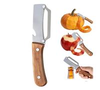 Zero Snag Wooden Handle Vegetable Peeler, 2-in-1 Stainless Steel Kitchen Peeler with Bottle Opener, Sharp Potato & Fruit Peeler for Apple, Carrot, Pumpkin(1 pc)