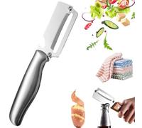 Zero Snag Wooden Kitchen Tool, 2-in-1 Multifunctional Vegetable Peeler, Ultra-Sharp Stainless Steel Peeler with Wood Handle, Julienne and Straight Peeling for Kitchen (1pc Metal Handle)