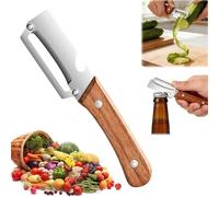 Zero Snag Wooden Kitchen Tool, Multi-Functional Vegetable Peeler for Kitchen, Zero Snag Wooden Peeler with Built-in Bottle Opener, Apple Potato Pumpkin Papaya Peeling (1pc)