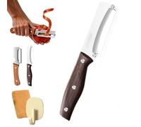 Zero-Snag Wooden Kitchen Tool - The Ultimate Kitchen Peeler with Wooden Handle, Stainless Steel & Ergonomic Non-Slip Grip, Built-in Bottle Opener, for Fruit, Potato, Pumpkin & Papaya (2PCS-1)