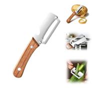 Zero Snag Wooden Peeler, Multi Functional Vegetable Peeler for Kitchen, with Stainless Steel Blades, Wooden Handle and Bottle Opener, for Easy Potato, Fruit & Veggie Peeling (1 PC)