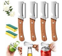 Zero Snag Wooden Peeler,Multifunctional Vegetable Peeler & Bottle Opener, Non-Slip Ergonomic Kitchen Helper, for Fruit, Vegetables, Ideal for Cooking, Picnics & Camping (4pcs)