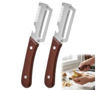 Zero Snag Wooden Peeler, Multifunctional Vegetable Peeler, Potato Peeler with Wooden Handle, Stainless Steel Peeler for Kitchen, Daily Vegetable Preparation and Food Processing