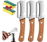 Zero Snag Wooden Peeler,Multifunctional Vegetable Peeler with Bottle Opener,Ergonomic Potato Peeler & Fruit Slicer, Sharp Blade for Carrot, Apple, Kiwi, Orange, Easy Grip Kitchen Tool (3pcs)
