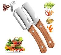 Zero Snag Wooden Peeler, Zero Snag Wooden Kitchen Tool, 2-in-1 Multifunctional Peeler with Bottle Opener (2)