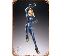 Zero Suit Samus (Smash 4) Photographic Print Metal Sign Retro Home Decorative Vintage Tin Sign 12 x 8 Inch