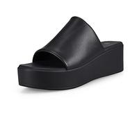 zero-sum Women's Platform Sandals Comfortable Open Toe Backless Slip On Wedge Sandals Summer Casual Slippers for Women, Black, 9 UK