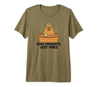 Zero Thoughts Just Vibes Capybara Graphic Tee Premium T-Shirt