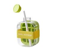 Zero Touch Ice Cube Mold & My Crush Cup - Leakproof Quick Demoulding, Easy Cleaning Ice Cube Bottle for Juice & Beverages (Green, 21.7x10.8cm)