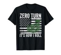 zero turn It's how I roll lawn mower Gardener USA Flag T-Shirt
