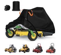 Zero Turn Mower Cover,Riding Lawn Mower Cover Waterproof Heavy Duty Anti-UV Tearproof 600D Polyester Fabric,Fits up to 62" Decks 0-Turn Lawnmower Covers,with Windproof Buckles,Black-83"Lx62"Wx50"H
