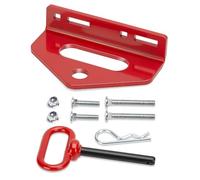 Zero Turn Trailer Hitch with Hitch Pin, 1/4"(6mm) Thick Heavy Duty Steel Universal Lawn Mower Towing Hitch Kit with Pin, Versatile Chain Slot Rugged Hitch Included Carriage Bolt & R Clip Red & Red