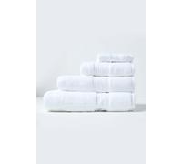 HOMESCAPES Luxury White Soft 100% Supima Cotton Bath Towel Zero Twist Super Absorbent & Fluffy 550 GSM Thick Plain White Large Towel