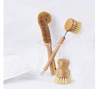 Zero Waste Kitchen Cleaning Set 3 Biodegradable Wooden Brushes, Includes Pot Brush, JAR / BOTTLEBRUSH, Dish Brush, and 3 ECO-Friendly, SUSTAINABLY Produced Bamboo Cloths: Affordable Cleaning KIT