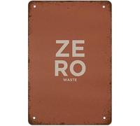 Zero Waste Poster Sustainability Wall Art Wall Design Minimalist Quote Sense Of Design Funny Novelty Vintage Retro Style Metal Tin Sign Decor For Home Gate Kitchen Dining Room Bar Cafe Gift 8x12 Inch