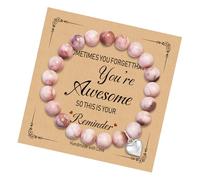Zerobe Inspirational Gifts for Women Daughter, Natural Stone Heart Bracelet for Women Unique Small Gifts for Birthday Mother’s day Valentine's Day Appreciation Gifts, Adjustable, Stone, natural stone