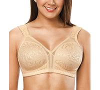 ZeroBound Women's Minimizer Bras Comfort Cushion Strap Wirefree Full Coverage Large Bust Non-Padded Bra, Deep Nude, 40H US