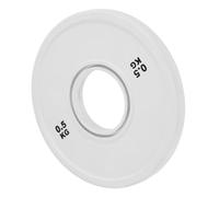 Zerodeko 0.5kg White Bumper Weight Plate with Wide Steel Core Rubber Coating Adjustable Dumbbell Accessory for Home Gym Strength Training and Barbell Workouts