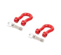 Zerodeko 1 Pair Red Alloy Tow Hooks Adjustable U Shape Ring Design for Car and Truck Front Towing, Easy Installation Racing Style Tow Bar Accessories