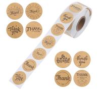 Zerodeko 1 Roll Kraft Paper Thank You Stickers 500 Pieces Stylish Adhesive Labels for Small Business Packaging and Decorating Accessories