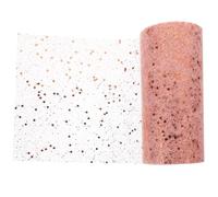 Zerodeko 1 Roll of Sequin Tulle Ribbon 15cm X 25 Yards Polyester Mesh Fabric for DIY Crafts and Party Wrapping Ribbon Decoration
