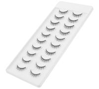 Zerodeko 10 Pairs Black Fake Eyelashes for Women Makeup Accessories Perfectly Curved Fiber False Eyelash Extensions Fit Eyelid Shape for Birthday Party and Dating Night