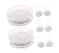 Zerodeko 10 Pcs Eyelash Storage Case Thickened Transparent Diamond-Cut Circle Lash Packaging Boxes with Self-Adhesive Lightweight Acrylic False Lash Holder for Travel and Makeup