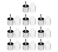 Zerodeko 10 Pcs Ml Nail Gel Bottle with Silver Cover and Brush, Super White Glass Nail Polish Container, Easy to Carry and Well Sealed, for Beach and Outdoor Activities