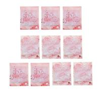 Zerodeko 10 Pcs Pink Self-stick Notes Pad with Sufficiently Large Capacity, Easy to Use Paper Stickers Leaving No Traces after Removal, for Office and School Supplies