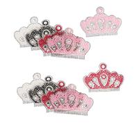 Zerodeko 10 Pcs Pretty Crown Shape Pearl Stickers Self-Adhesive Rhinestone Decals for Clothing and Jeans, for Wrapping and Decorating Things Random Color