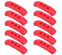 Zerodeko 10 Pcs Red Pot Handle Covers for Saucepan Side Handles, | Heat Resistant Protective Covers, Comfortable Grip, Portable Multipack, for Kitchen and Baking Prep Handling