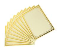 Zerodeko 10 Sheets of Writable Blank Diploma Paper with Gold Foil Border, Practical Award Certificate Paper for Graduation Gifts and Back to School Party, Khaki Colour, Suitable for Home