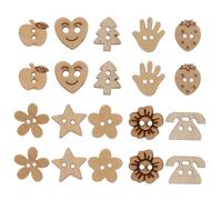 Zerodeko 100 Pcs Cartoon Wooden Buttons DIY Accessories for Clothes Handmade Sewing Craft Decorative Decors with Easy Sew for Knitting Crochet Scrapbooking and Making