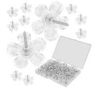 Zerodeko 100 Pieces Flower Shaped Thumb Tacks Decorative Push Pins Compact Office Pushpins for Bulletin Boards and Photo Walls
