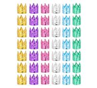 Zerodeko 100pcs Adjustable Reusable Metal Dreadlocks Crown Shape Hair Braid Rings for Party and Photo Hair Accessories