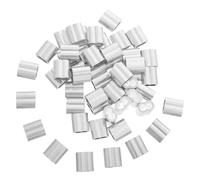 Zerodeko 100pcs Aluminum Wire Rope Crimp Sleeve with Double Ferrules, Elliptical 8-Shaped Cable Clip for Standard Diameter Wires, Burr-Free End Stops and Tight Compression for Emergency
