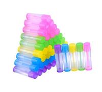 Zerodeko 100pcs Assorted Color Empty Lipstick Tubes Plastic Lip Balm Containers Reusable and Labelable for Crafts and Homemade DIY Lip Balm Making
