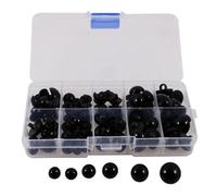Zerodeko 100pcs Black Plastic Mushroom Buttons for DIY Sewing Accessories with No Fading, Half Ball Shape for Doll Crafts and Clothing Embellishment in Card Making