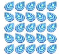 Zerodeko 100pcs Blue 18x25mm Water Droplet Resin Rhinestones Peacock Tail Flat Back Gems for DIY Sewing Clothes Accessories Wedding Dress Embellishments