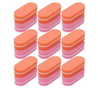 Zerodeko 100Pcs Double-Sided Sponge Nail Buffer Blocks, Mini Acrylic and Natural Nail Files, Mini Pedicure Buffers for Salon and Home Manicure Use, Orange and Pink 50Pcs Each