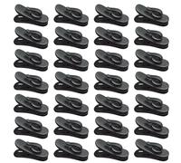 Zerodeko 100pcs Headset Clips Plastic Cable Wrappers Multipurpose Cable Clips Black Fits Vertical and Horizontal Surfaces Portable Headphone Wire Management