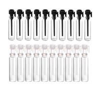 Zerodeko 100Pcs Mini Perfume Sample Bottles 1Ml Small Glass Storage Bottles with Black and Droppers for Travel and Personal Use