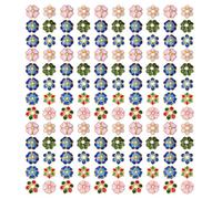 Zerodeko 100Pcs Mixed Color Cloisonne Enamel Flower Bead Caps 7Mm Metal Filigree Spacer Charms for DIY Bracelet Necklace Earring Jewelry Making