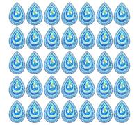 Zerodeko 100pcs Resin Peacock Tail Blue Water Droplet Rhinestones 18x25mm Flatback DIY Wedding Dress Accessories Handmade Scrapbook Bird Eye Beads for Clothing Embellishment