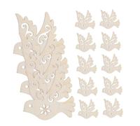Zerodeko 100pcs Unfinished Wood Peace Dove Ornaments DIY Wooden Bird Pendants Blank Hanging Cutouts for Painting Crafts Natural Wooden Decorative Tags for Art and Holiday Decorations