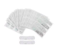 Zerodeko 100pcs White Glitter Adhesive Bandages for Wounds and Cuts, Breathable PVC Material, Easy to Tear and Does Not Hurt The Skin, for Sports and First Aid Use
